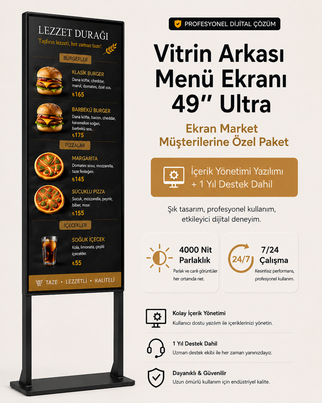 Vitrin Arkası Menü Ekranı 49