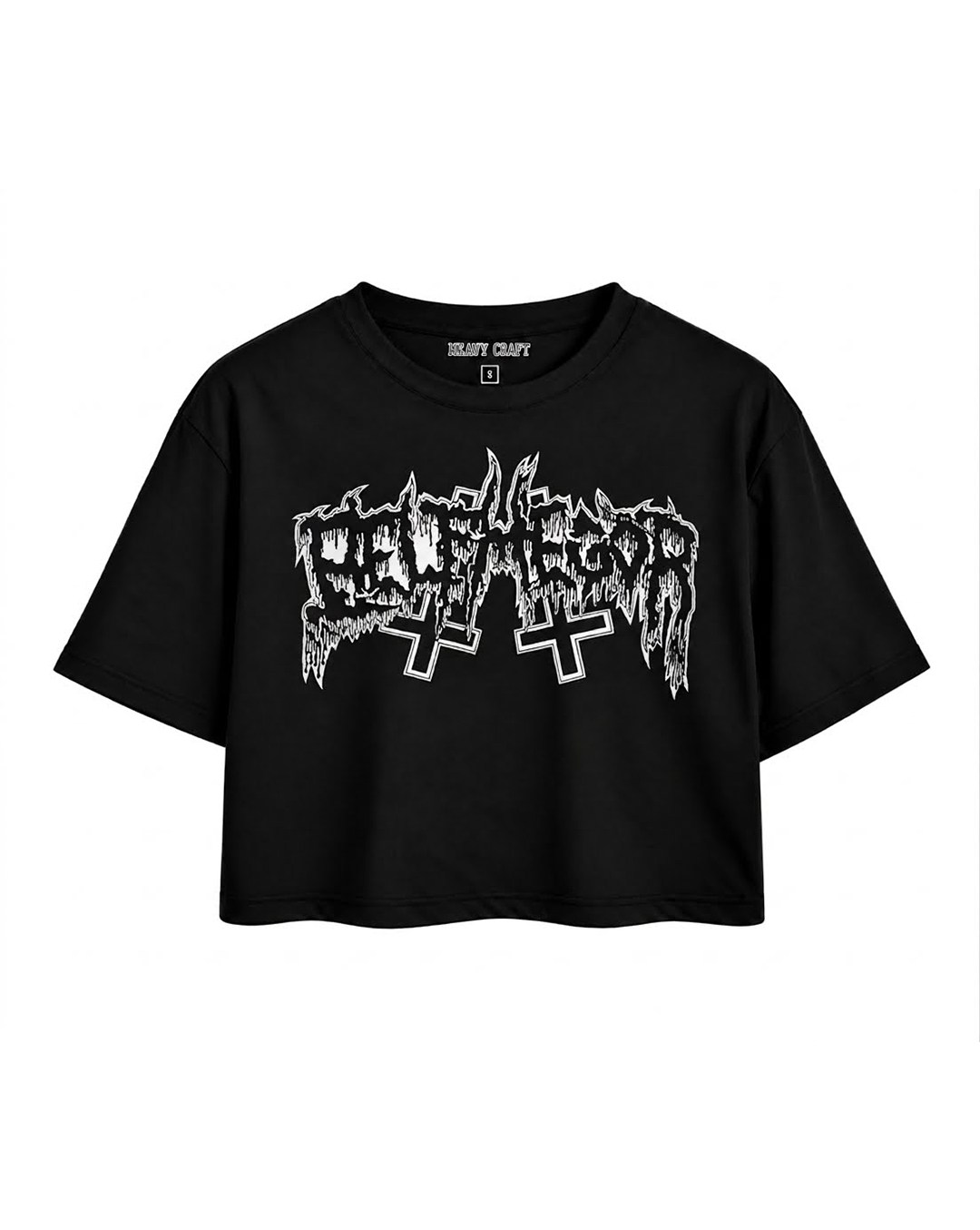 BELPHEGOR Logo Crop T-Shirt OversizeHeavy Craft