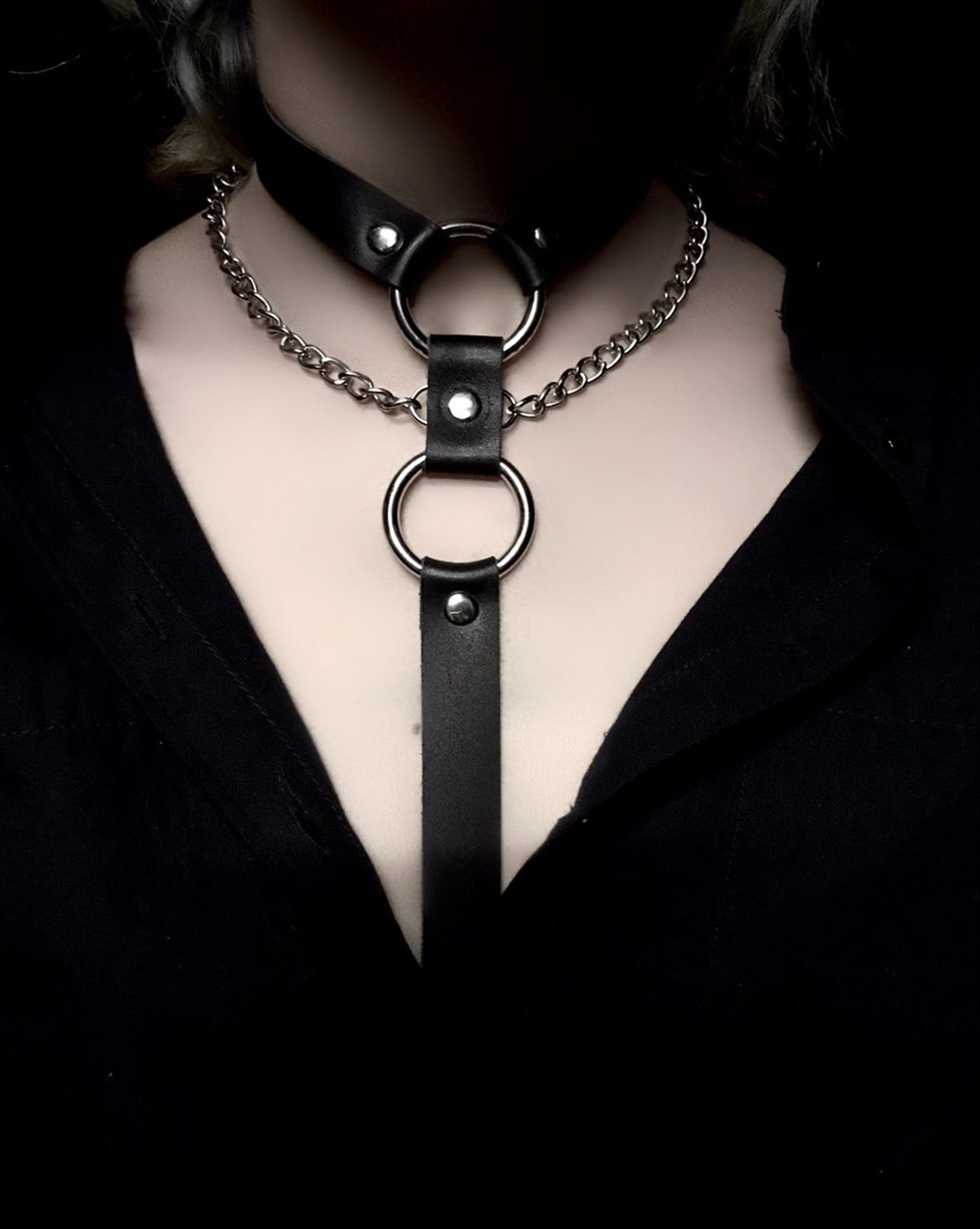 HARNESS Handmade Gothic Style Ring Chain Body Belt