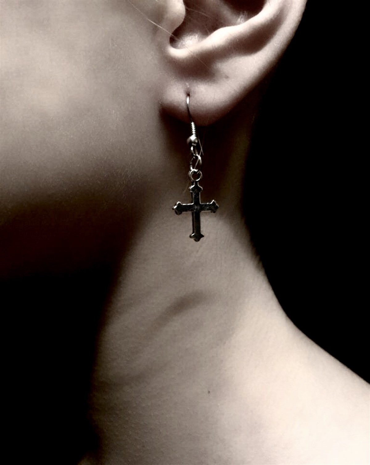 Charms Hollow Cross Earring