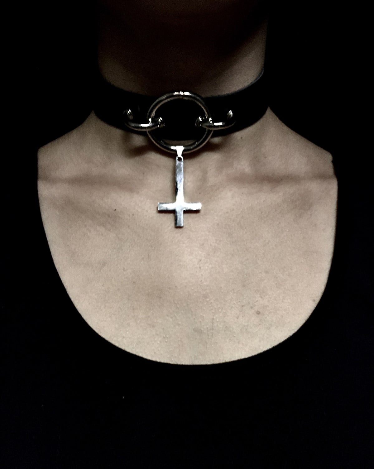 CHOKER Handmade Gothic Petrus Cross Style