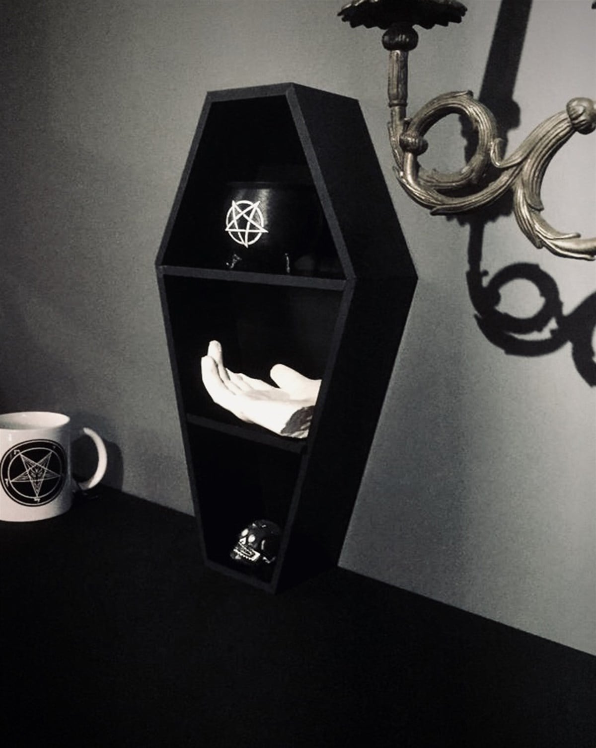 GOTHIC Black Coffin Shelf