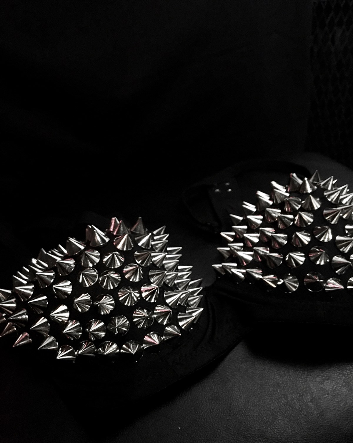 GOTHIC Spike Rivet Metallic Push Up Bra  