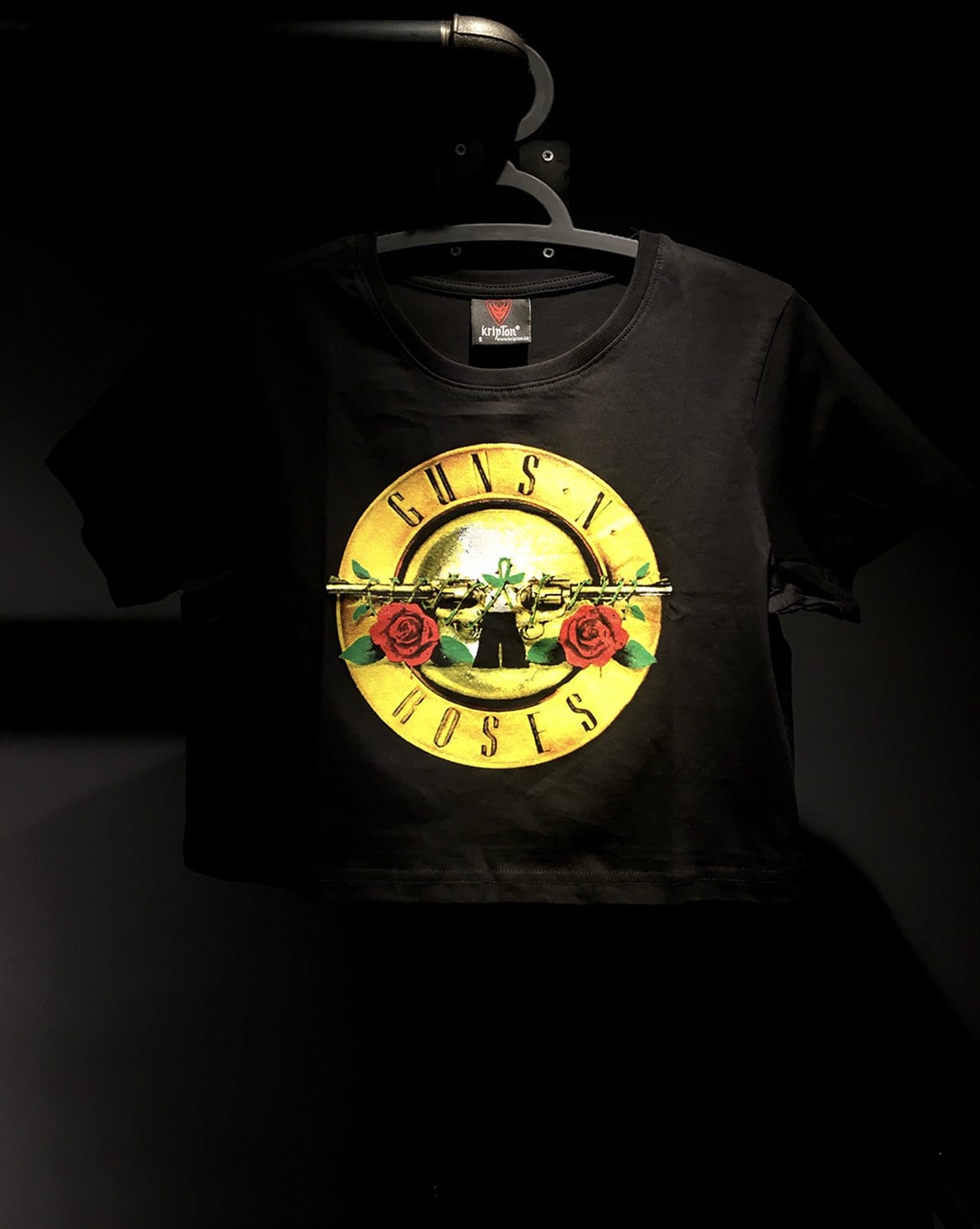 GUNS N ROSES  Distressed Bullet Kadın Crop  T-Shirt