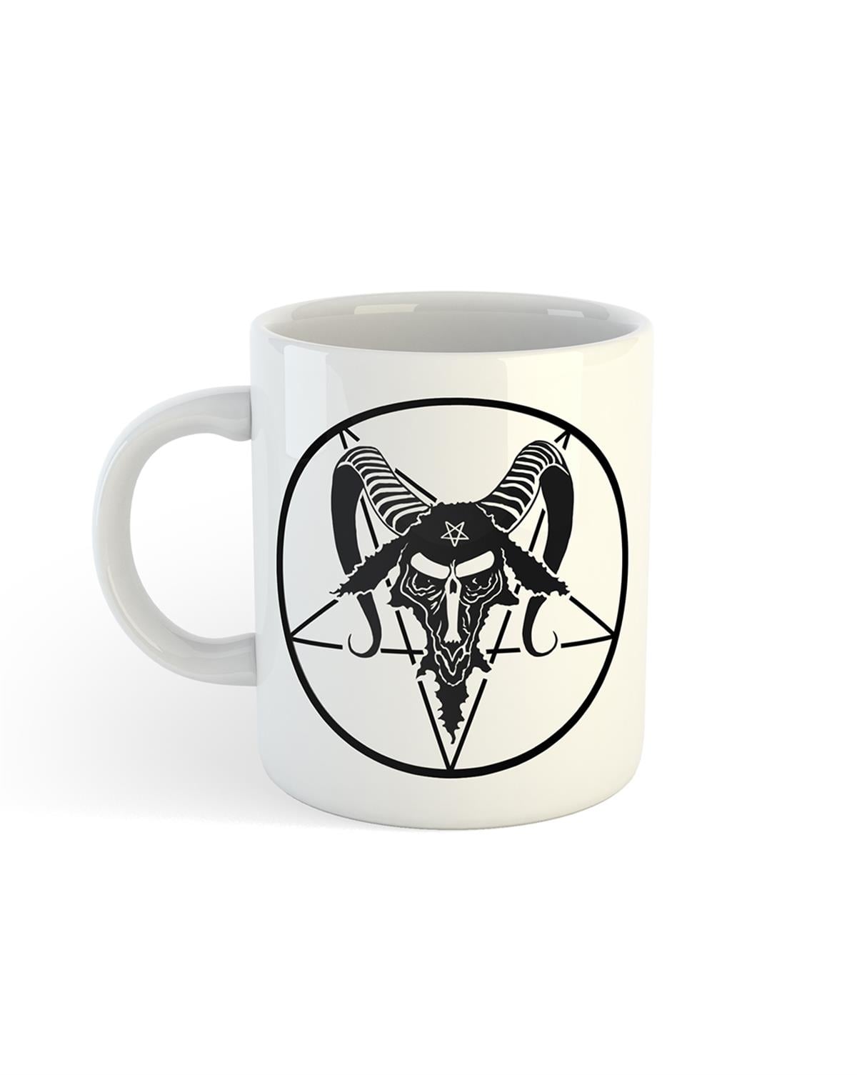 SATANIC GOAT  Head Pentagram  Kupa Bardak