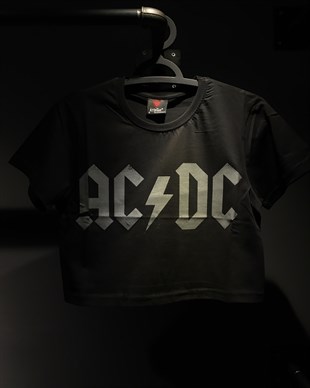 AC DC  Kadın Crop  T-Shirt