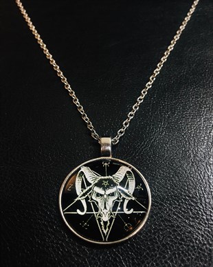 PENTAGRAM Baphomet Glass Necklace