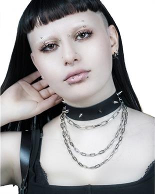 CHOKER Handmade Gothic Multi Chain Spike Style