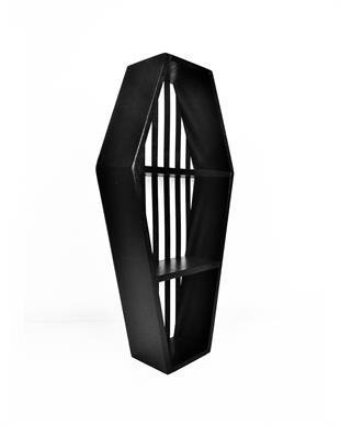 GOTHIC Coffin Striped Shelf ( BLACK/WHITE )