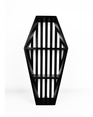 GOTHIC Coffin Striped Shelf ( BLACK/WHITE )