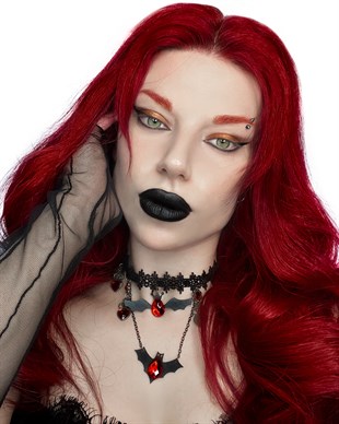 GOTHIC Vampire Bat Choker Necklace