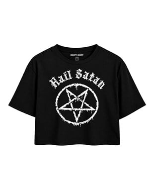 HAIL SATAN Crop T-Shirt OversizeHeavy Craft