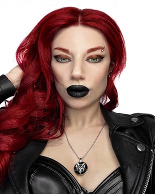 PENTAGRAM Baphomet Glass Necklace