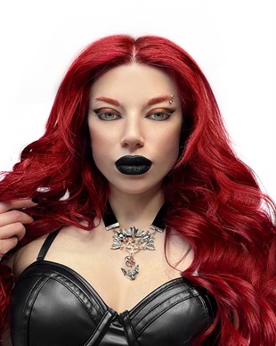 PENTAGRAM Black Velvet Bat Necklace