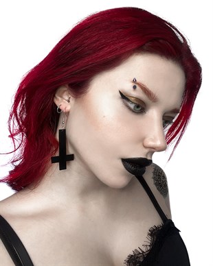PETRUS Cross Gothic Inverted Cross Earrings