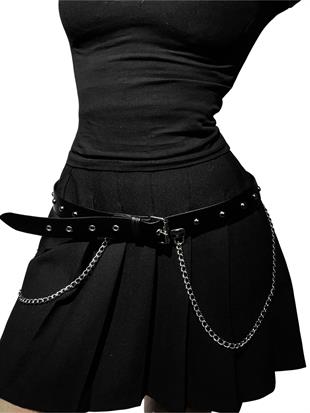 SINGLE BIRDS EYE Chain Link Handmade Belt Womens Belt