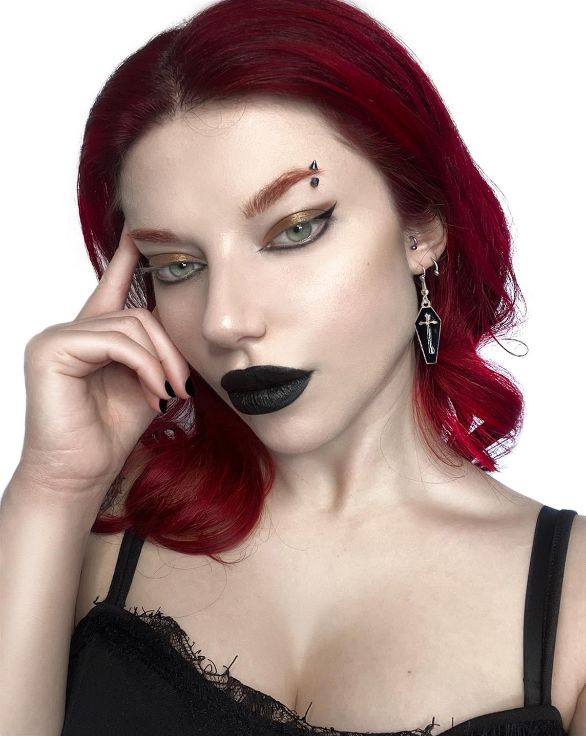 CHARMS Vampire Cross Coffin Earrings