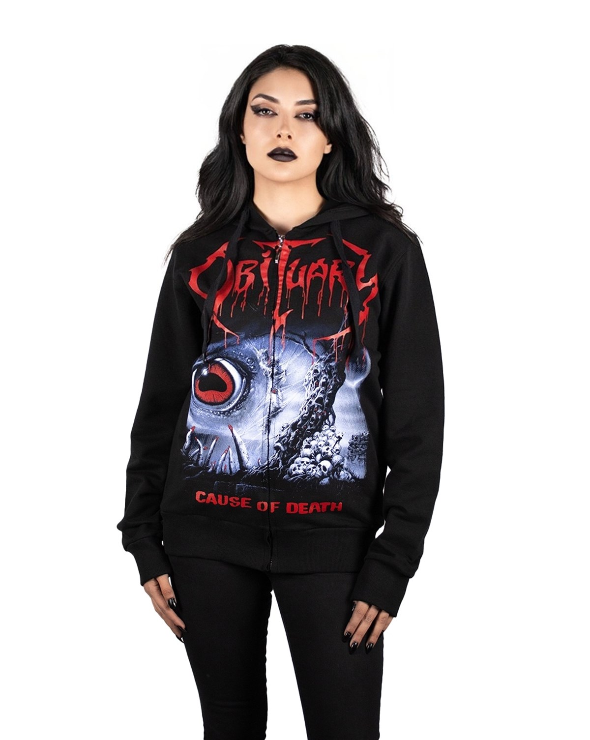 OBITUARY Cause of Death Hoodie Sweatshirt Zip Up