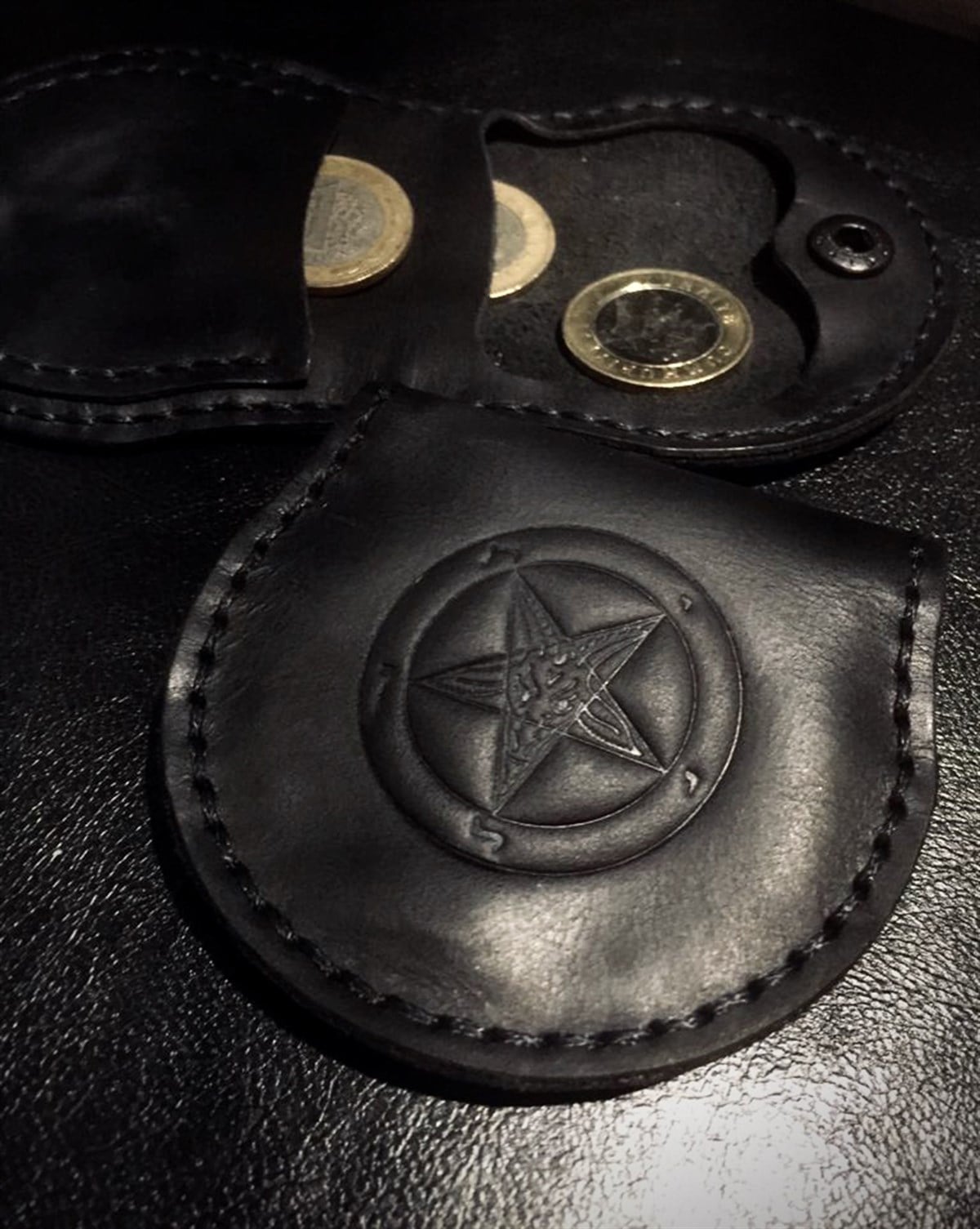 PENTAGRAM Baphomet Men and Women Madeni Para Cüzdan