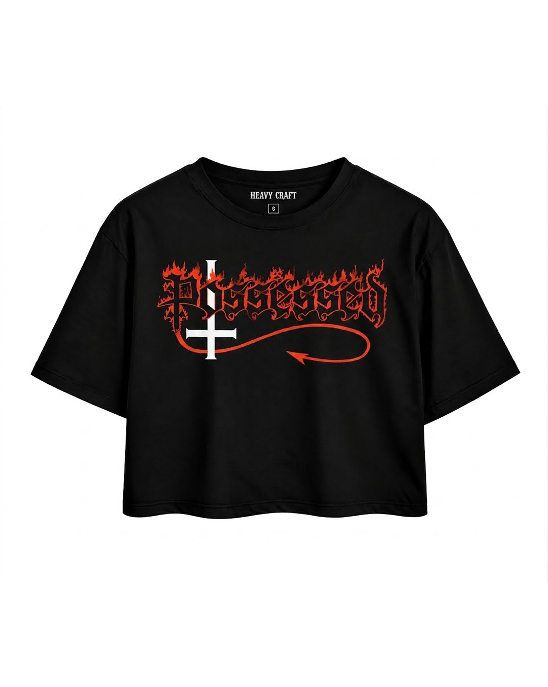 POSSESSED Logo Crop T-Shirt OversizeHeavy Craft