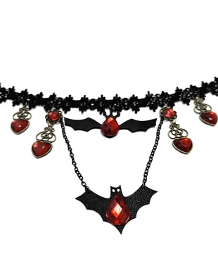 GOTHIC Vampire Bat Choker Necklace