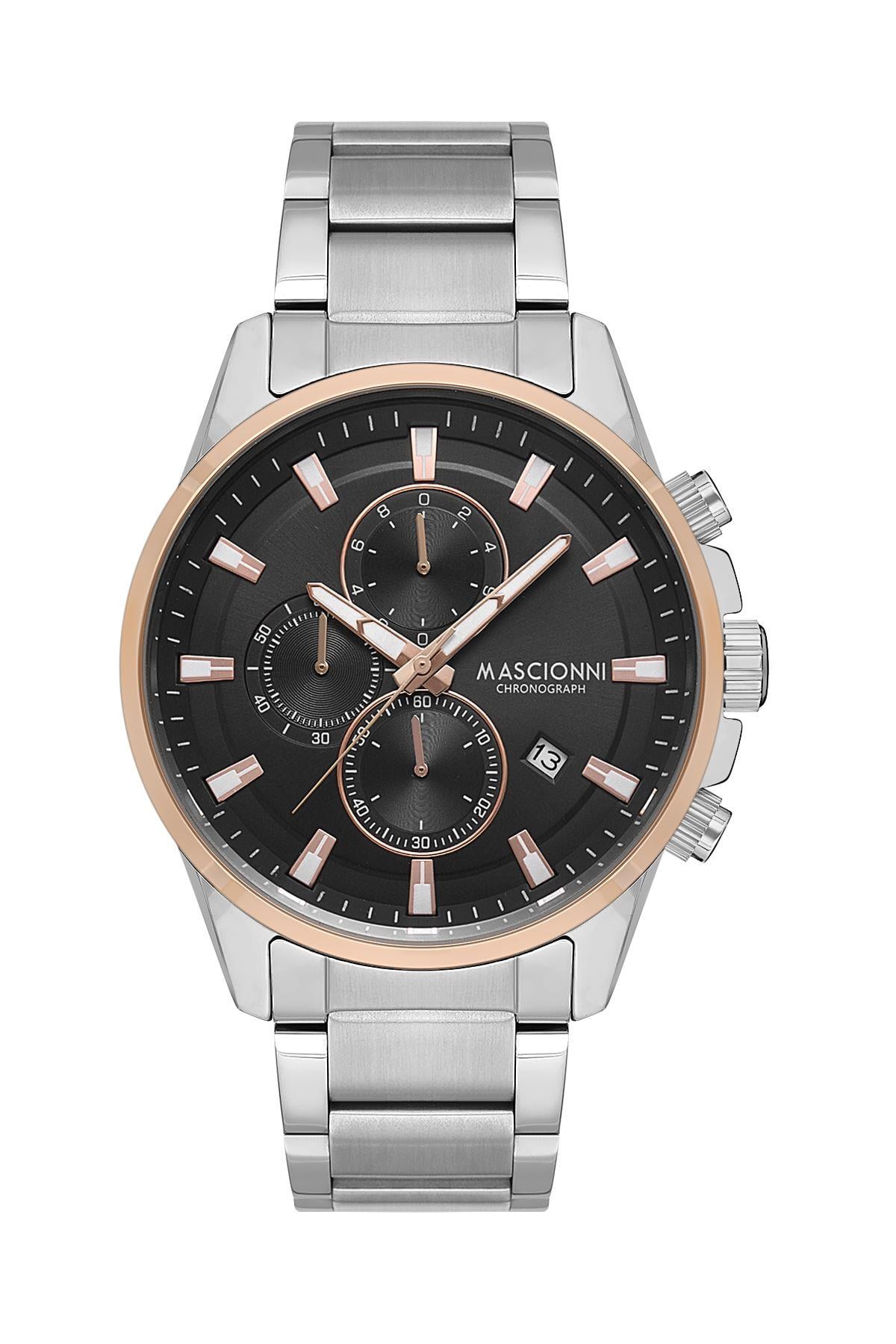 Mascionni Spor Kasa Metal Kordon Takvimli  M.1.2191.05 Erkek Kol Saati 
