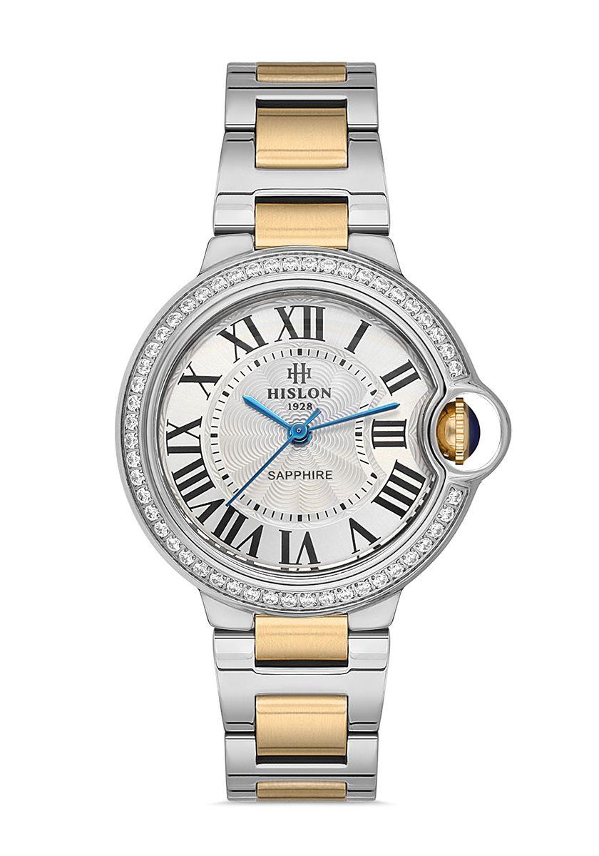 Hislon 34 mm Kasa Çapı, 316L Paslanmaz Çelik Kordon, Safir Kaplama Cam, 3 ATM Su Geçirmezlik Erkek Kol Saati