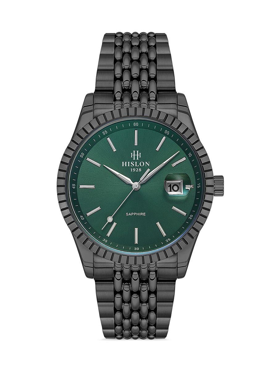 Hislon Metal Çelik Takvimli Klasik Siyah  Erkek Kol Saati CL145N-15SN