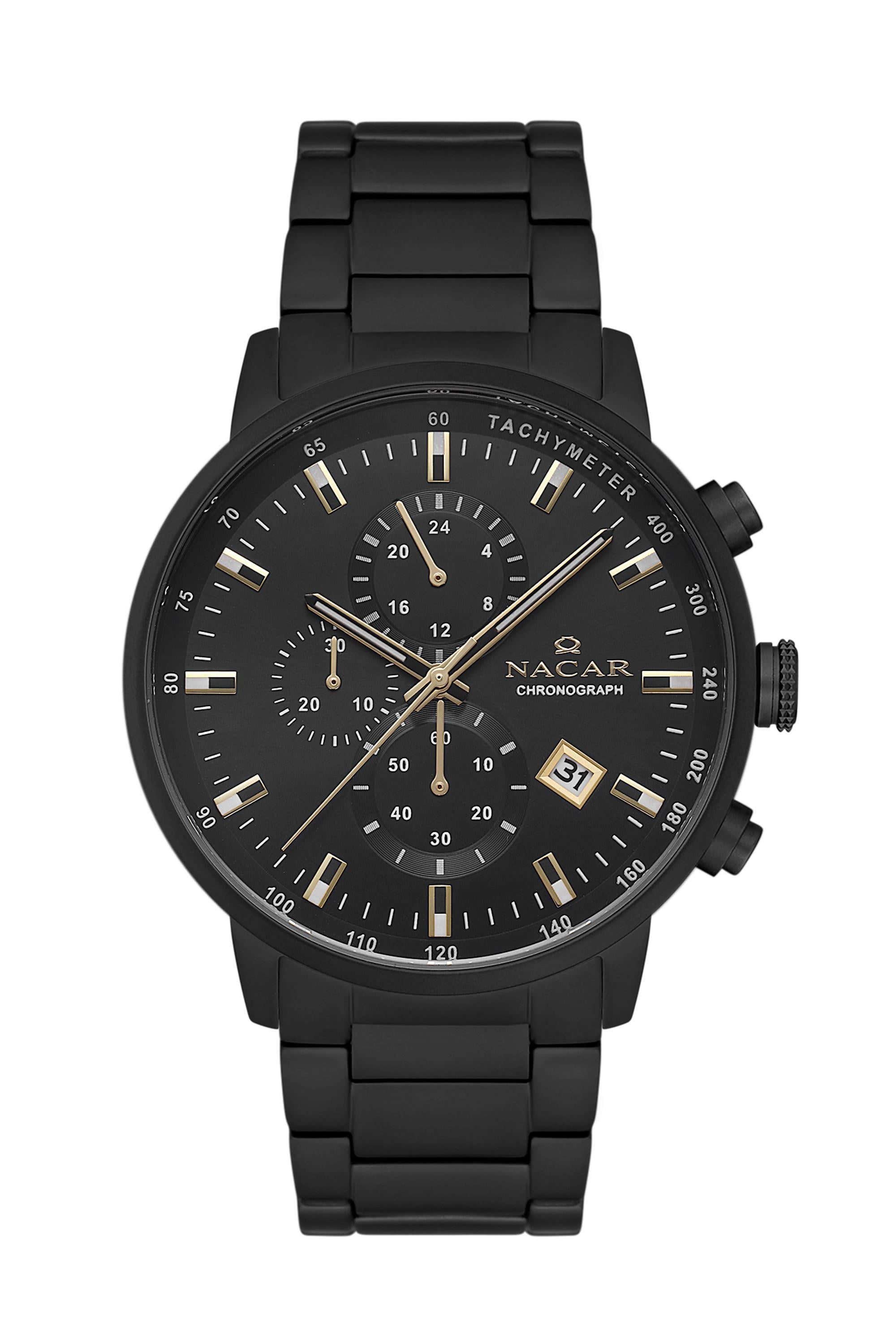 Nacar Siyah Metal  Spor Fonksiyonlu Erkek Kol Saati Nc34-29B257-Bbcm