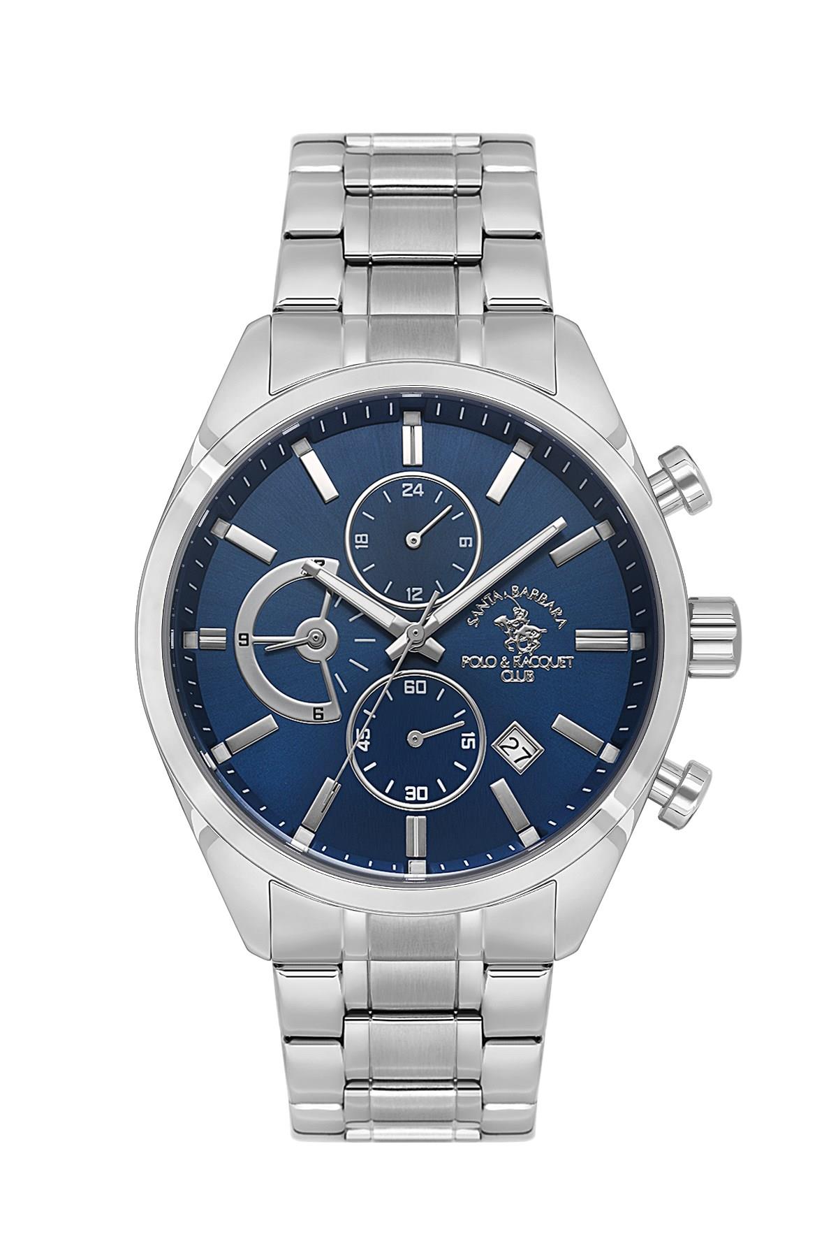 Santa Barbara Polo & Racquet Club Metal Spor Çelik Fonksiyonlu Lacivert Kadran Erkek Kol Saati SB.4.10051-3