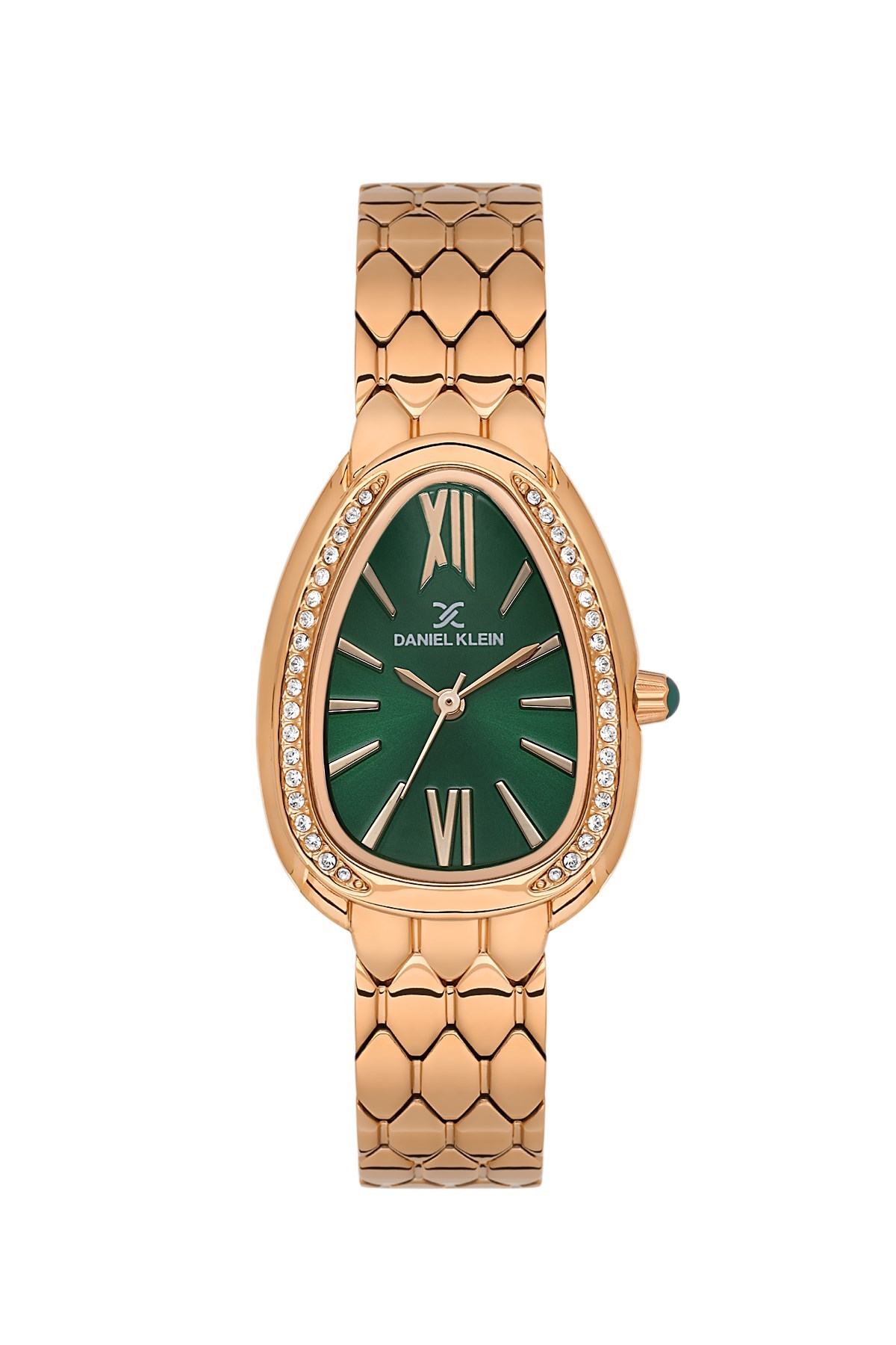 Daniel Klein Metal Rose Gold Kasa Kordon Damla Model Yeşil Kadran Kadın Kol Saati DK.3.10067-6