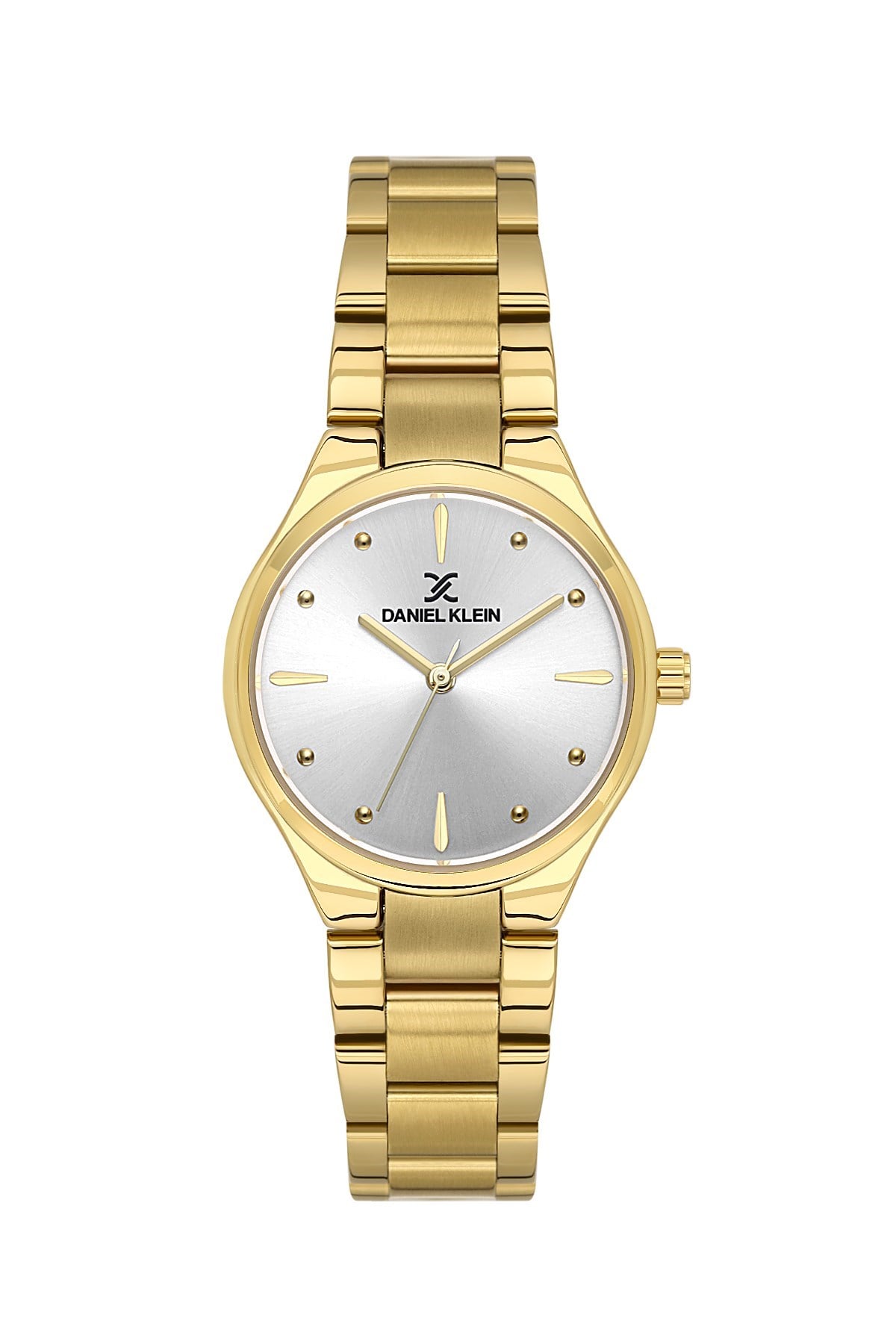 Daniel Klein Metal Altın Gold Renk Kasa Kordon Beyaz Kadran Sade Kadın Kol Saati DK.6.14190-4