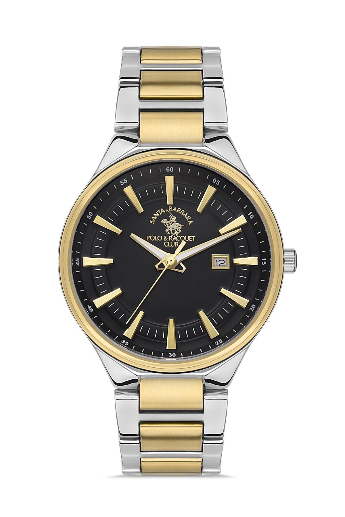 Santa Barbara Polo & Racquet Club Metal Çelik Klasik Gold Gümüş Çift Renk Erkek Kol Saati SB.1.10422.4