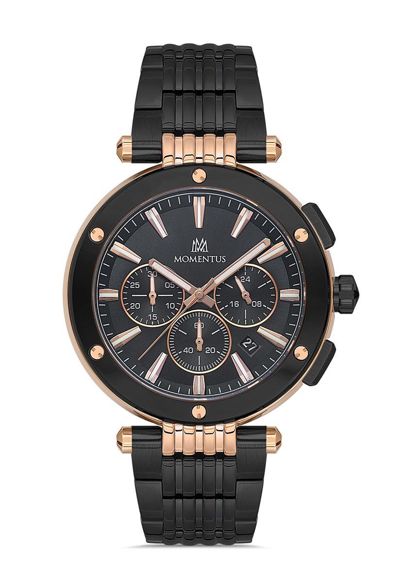 Momentus Siyah Metal Spor Kronometre  Erkek Kol Saati TM263T-04SR