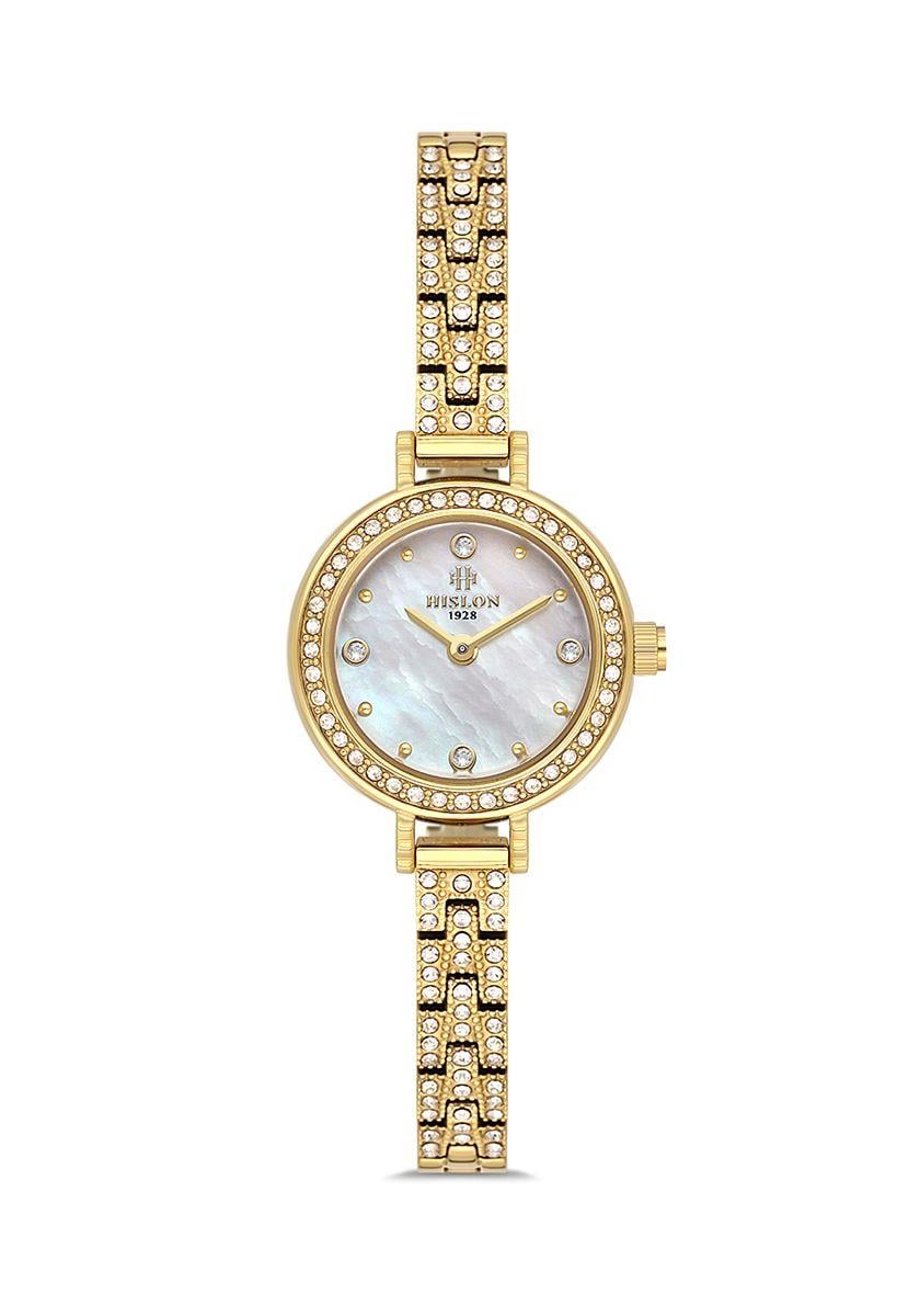 Hislon Gold Renk Çelik Kordonlu Kadın Kol Saati