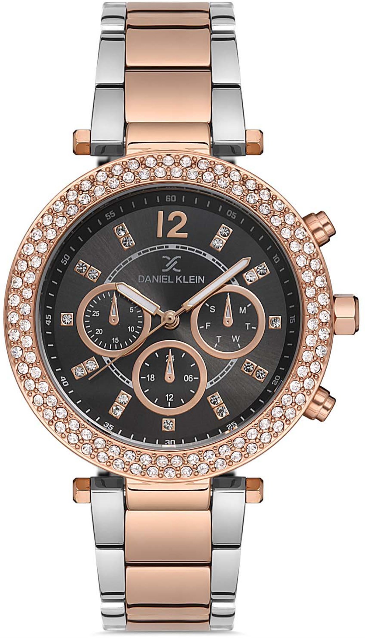 Daniel Klein Metal Spor Taşlı Rose Gold Kadın Kol Saati DK013938A-04