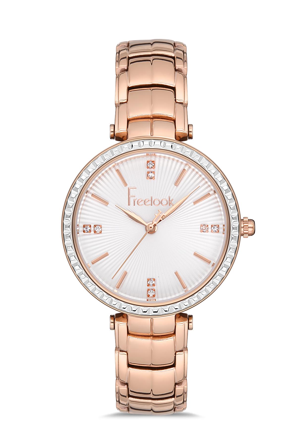 Freelook Çelik Kordonlu Rose Gold Kadın Kol Saati