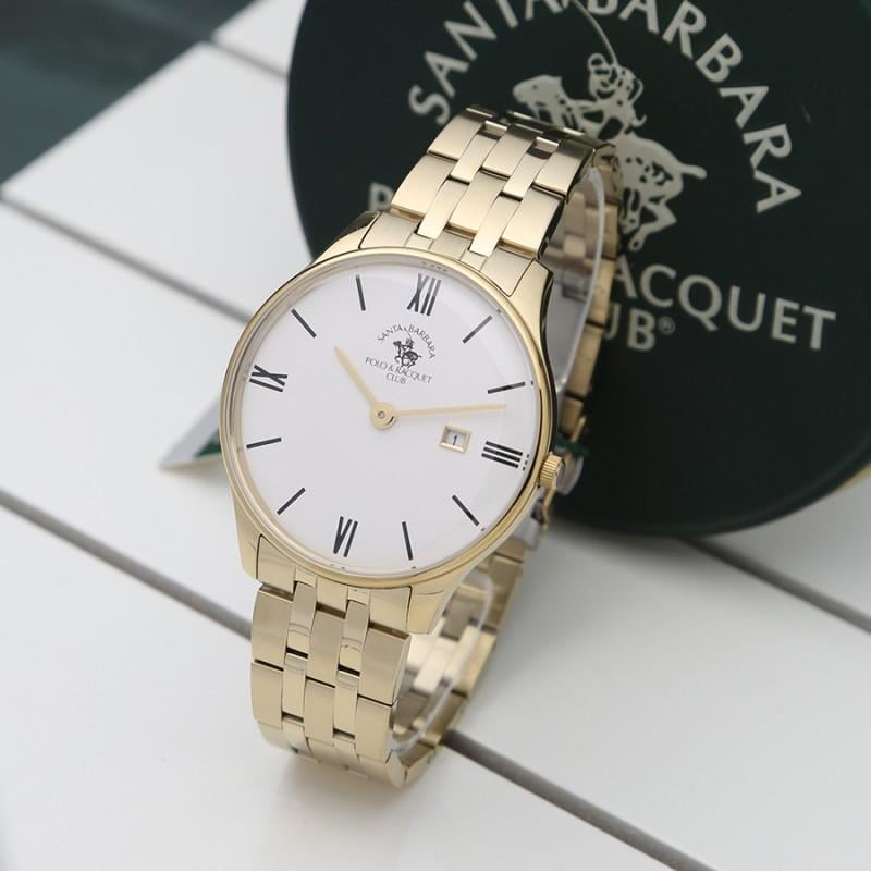 Santa Barbara Polo & Racquet Club SB.1.10287.5 Metal Klasik Altın Sarı Renk Erkek Kol Saati