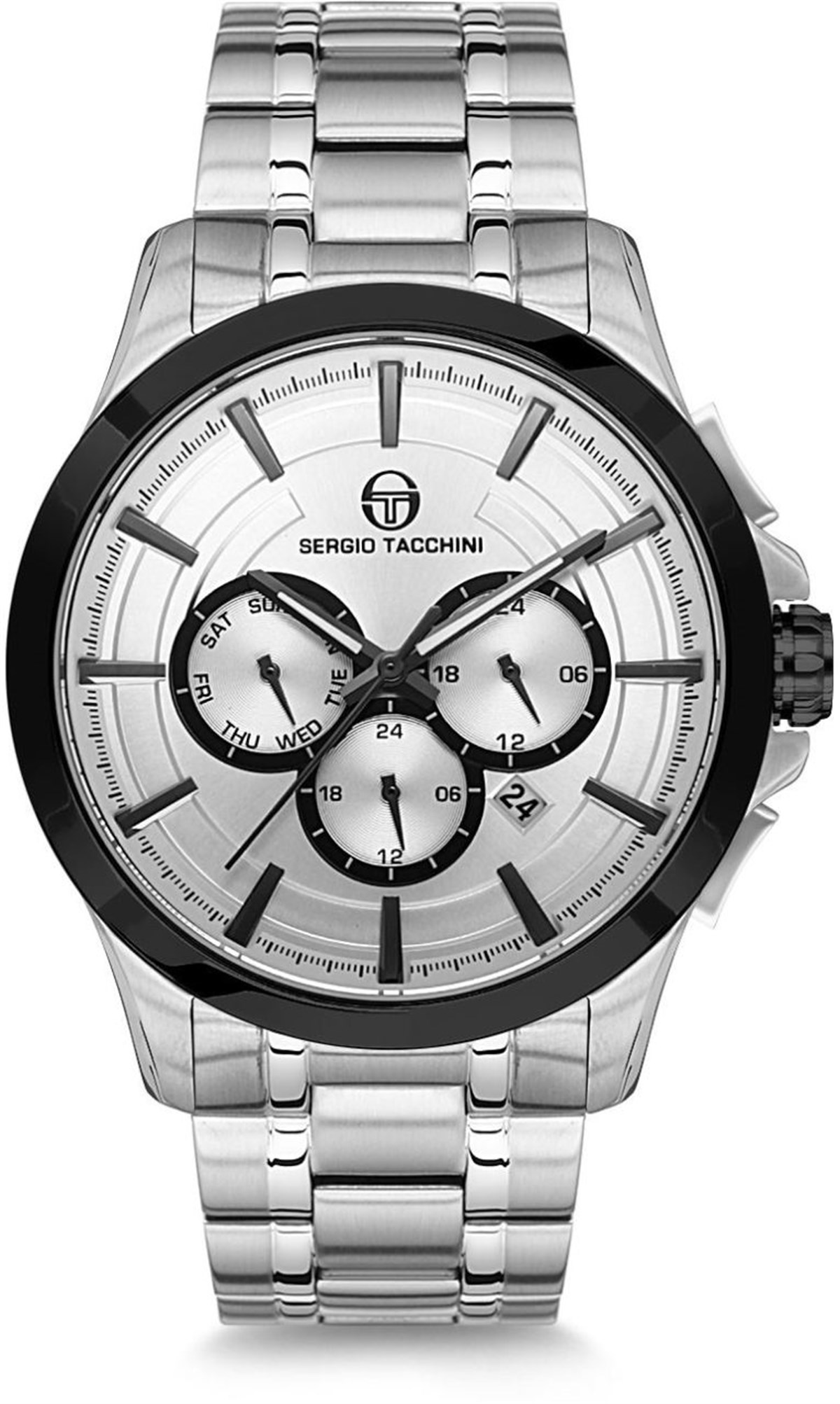 Sergio Tacchini Metal Kordonlu Beyaz Kadranlı Erkek Kol Saati 