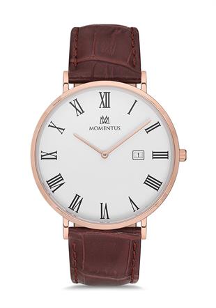 Momentus Klasik Kahverengi Deri Kordon CM135R-02KR Erkek Kol Saati