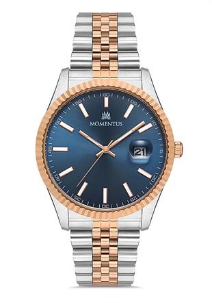 Momentus Klasik Metal Çift Renk CM131T-11SR Erkek Kol Saati