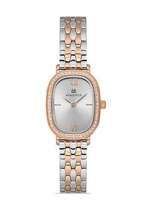 Momentus Oval Çelik Taşlı Kasa Çift Renk Rose Gold Kadın Kol Saati SS224T-02SR