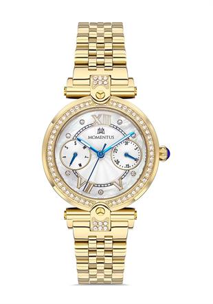 Momentus Spor Altın Gold Taşlı Kasa SS246G-02SG Kadın Kol Saati