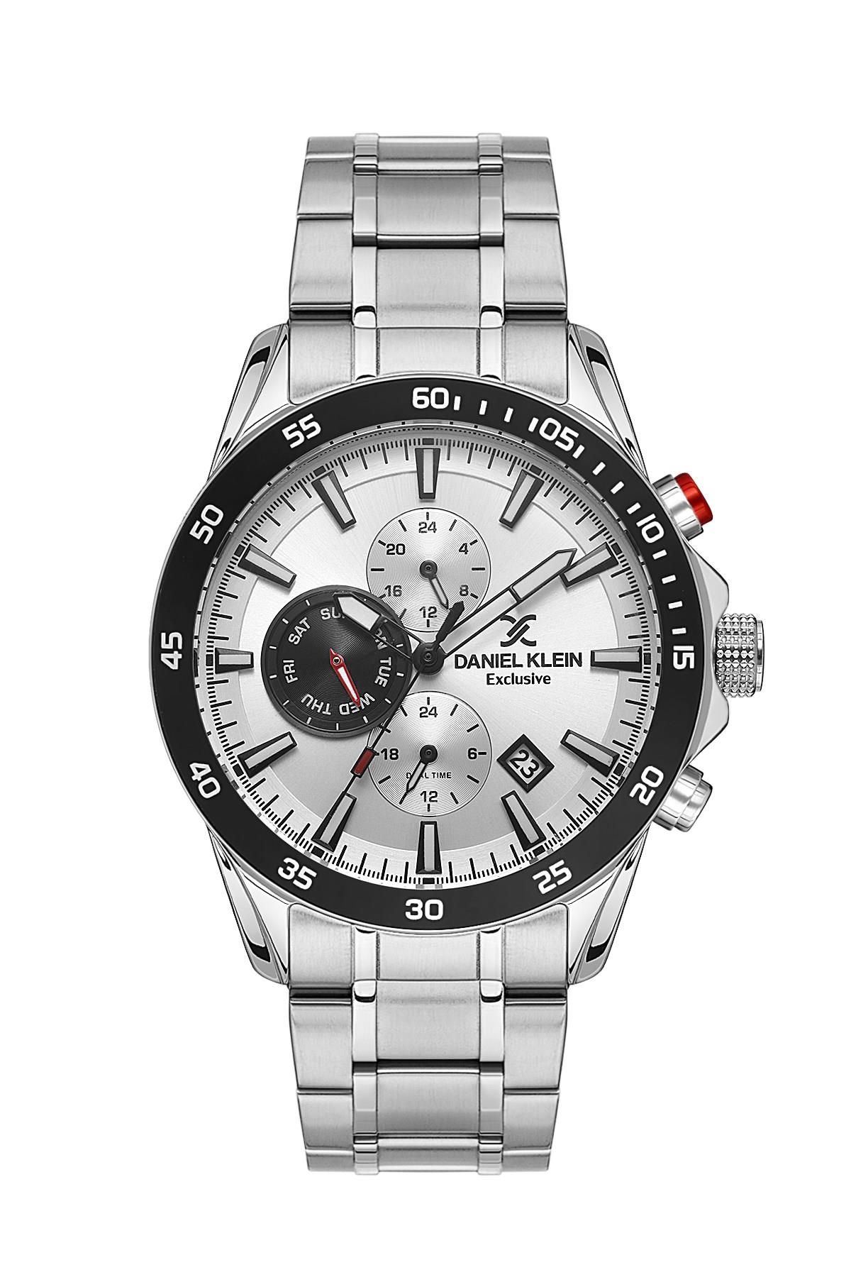Daniel Klein Spor Fonksiyonlu Çelik Beyaz Kadran Erkek Kol Saati DK.1.13529-9