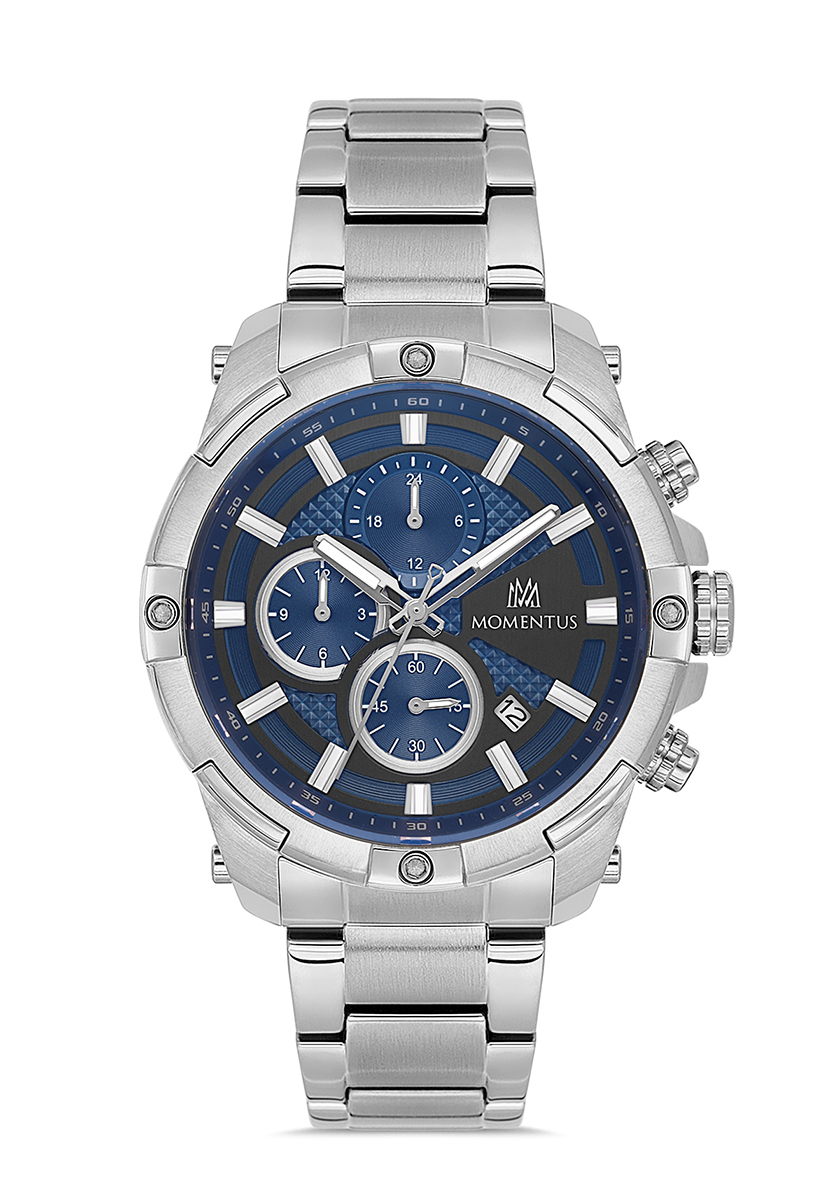 Momentus Çelik Spor Lacivert  Kadran Multifunction Erkek Kol Saati SM369S-11SS