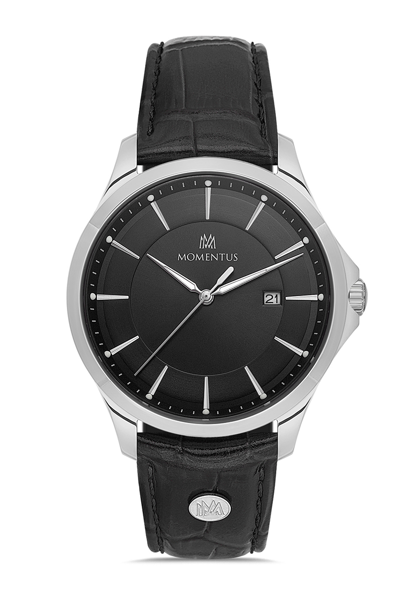 Momentus Siyah Deri Kordon Klasik Erkek Kol Saati  KC361S-04BS