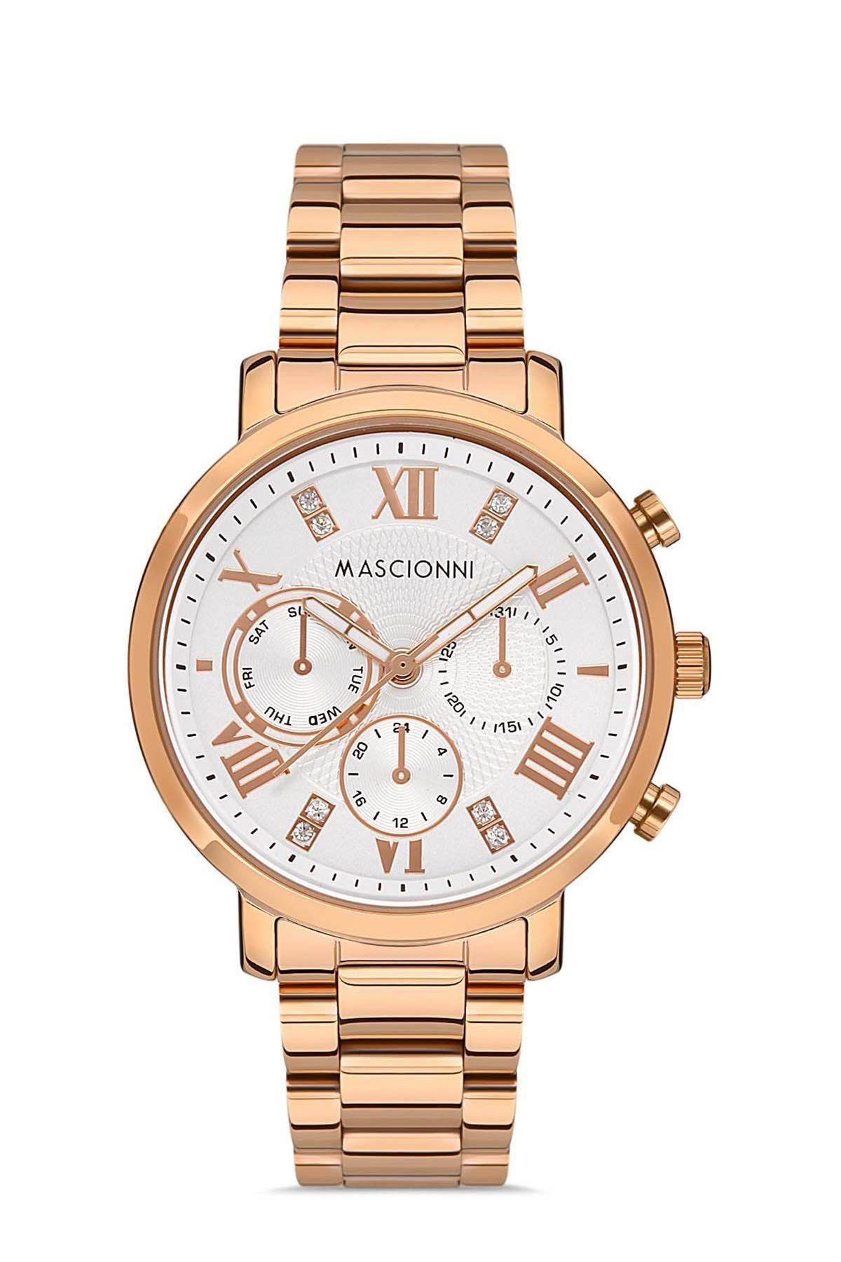 Mascionni Taşlı Roma Rakamlı Spor Kasa Kadın Kol Saati  M.1.1995.05