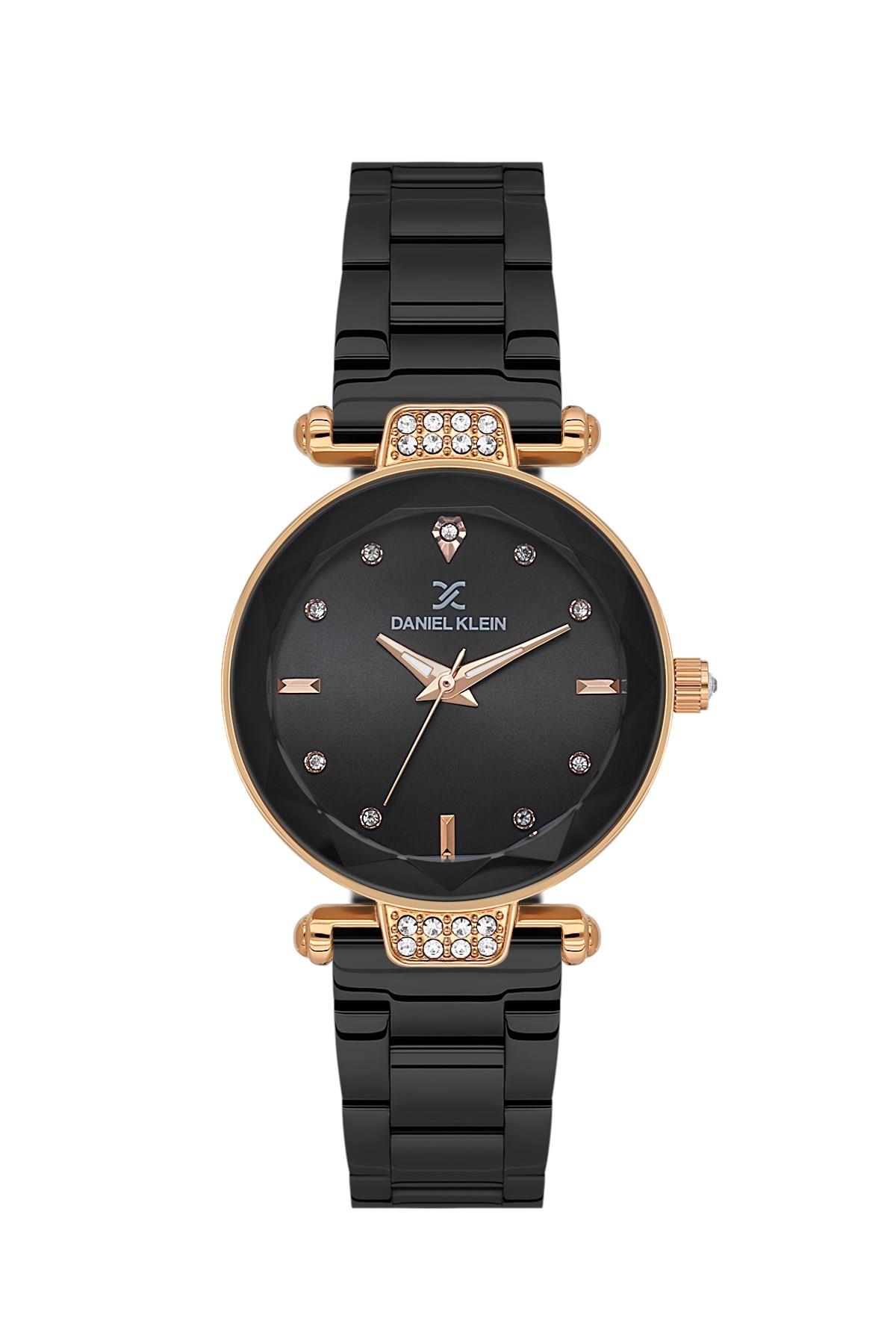 Daniel Klein Premıum Siyah Kordon Kasa Spor Taşlı Kadın Kol Saati DK.6.14132-9