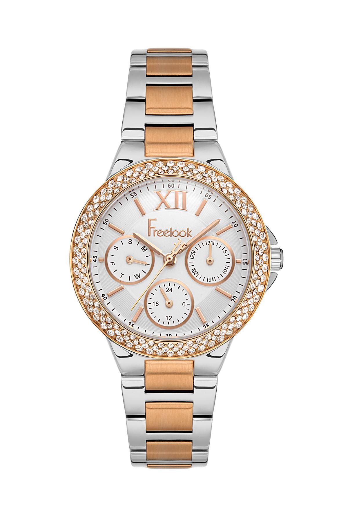 Freelook Çelik Kordonlu Çift Renk Kadın Kol Saati