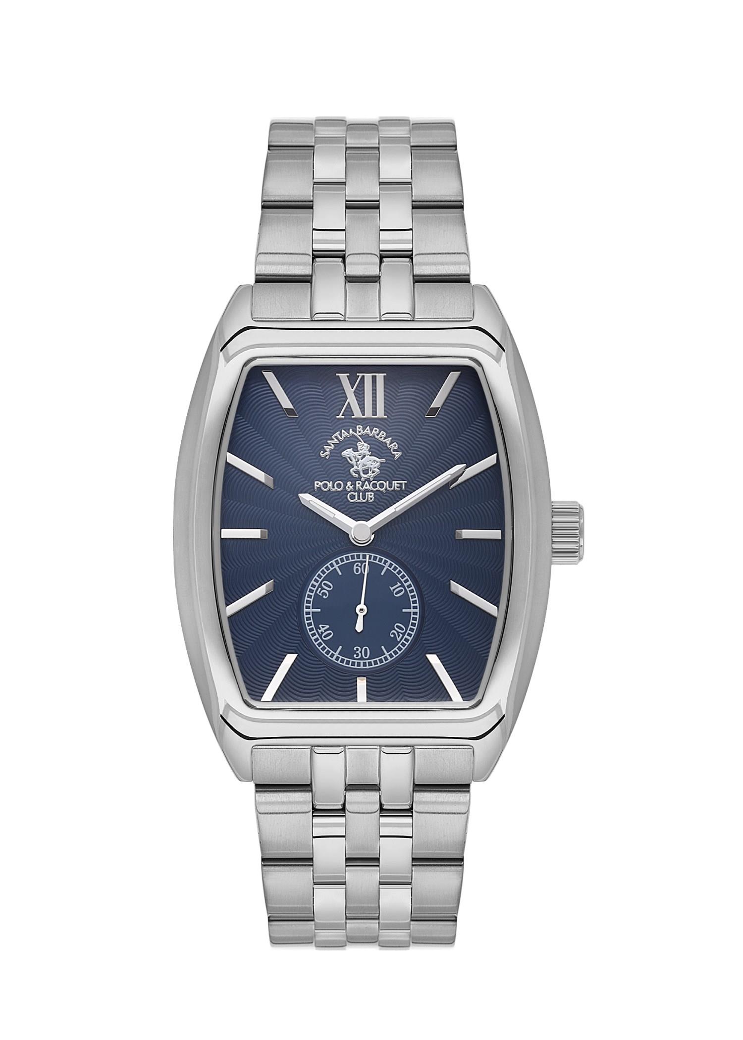 Santa Barbara Polo & Racquet Club Metal Çelik Kare Klasik Lacivert Kadran Erkek Kol Saati SB.1.10661-3